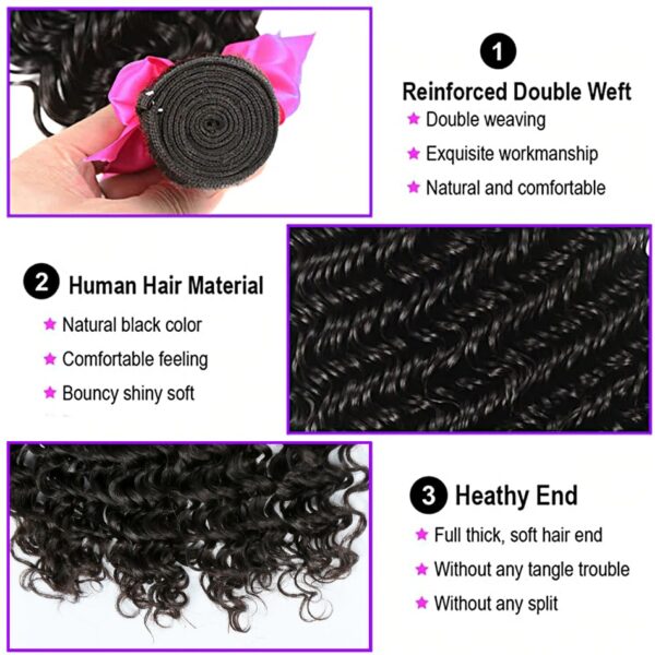 Deep Wave Human Hair Bundles Curly Hair Brazilian Weaving 26 28 Inch Natural Human Hair Remy Loose Deep Wave Hair bundles - Image 3