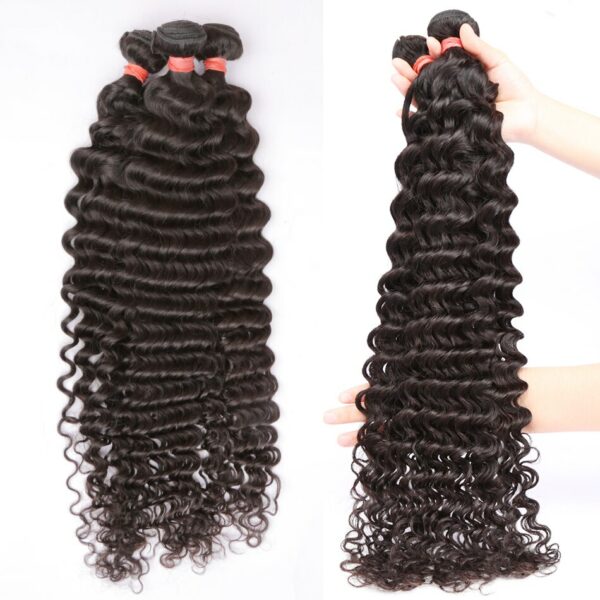 Deep Wave Human Hair Bundles Curly Hair Brazilian Weaving 26 28 Inch Natural Human Hair Remy Loose Deep Wave Hair bundles - Image 4