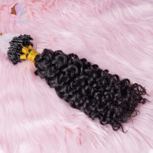 Free Shipping 100 Strands/Pack Kinky Curly Micro Loop Hair Extensions For Black Women Human Hair Brazilian Remy Microlinks