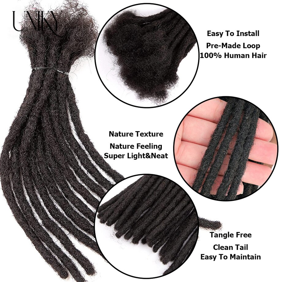Human Hair Dreadlocks Hair Extensions Crochet Braids Wholesale 6-18 Inch 60  Strands 100% Human Hair Locks/Loc Crochet Extensions - Hair Candy Beauty