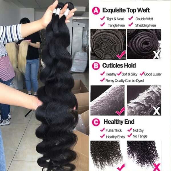 Luvin 30 32 40 Inch 3 4 Brazilian Hair Weave Bundles Body Wave Remy Human Hair Natural Double Drawn Hair Extensions For Women - Image 3