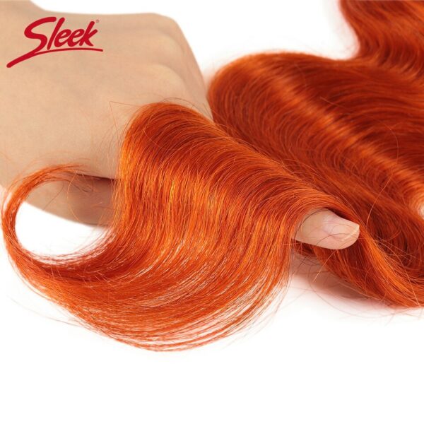 Sleek Orange Bundles Human Hair And Red Blond Brazilian Body Wave Bundles Hair Weave 8 To 28 Inches Natural Remy Hair Extension - Image 3