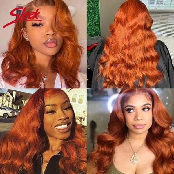 Sleek Orange Bundles Human Hair And Red Blond Brazilian Body Wave Bundles Hair Weave 8 To 28 Inches Natural Remy Hair Extension - Image 6