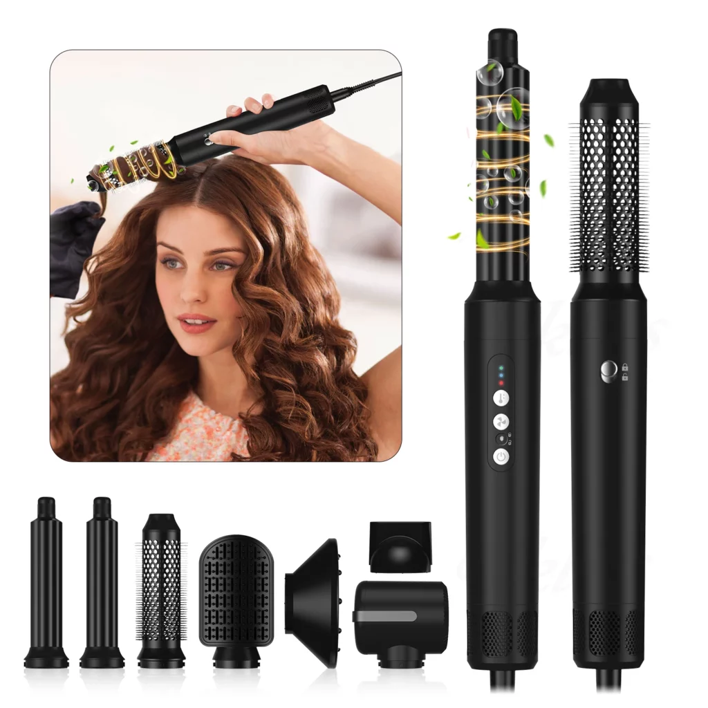 Professional Hair Dryer 7 In 1 Hair Styler Hot Air Comb High Speed Blow Dryer Hair Blower Brush Air Professional Curling Iron