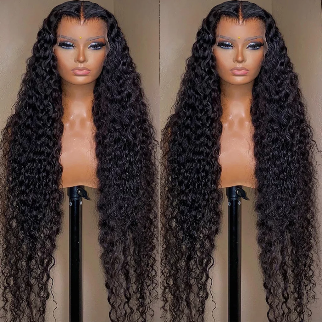 360 13×6 Transparent Deep Wave Lace Frontal Wigs Curly Human Hair Wigs Water Wave Lace Front Human Hair Wigs For Black Women